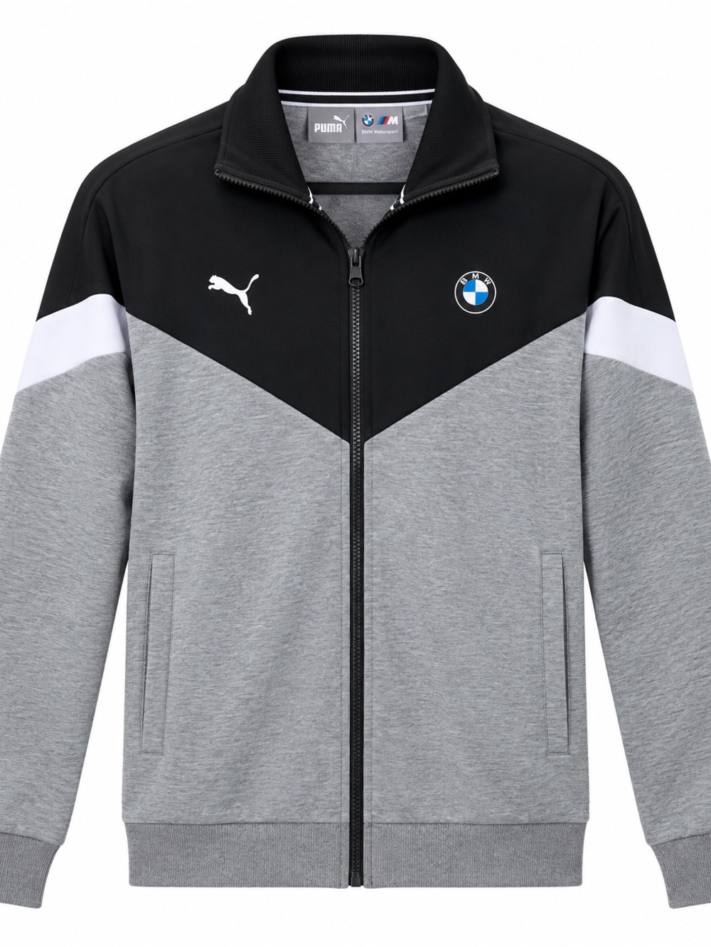 Puma Men’s Grey, Black & White BMW Motorsport Track Jacket Size Large NWT